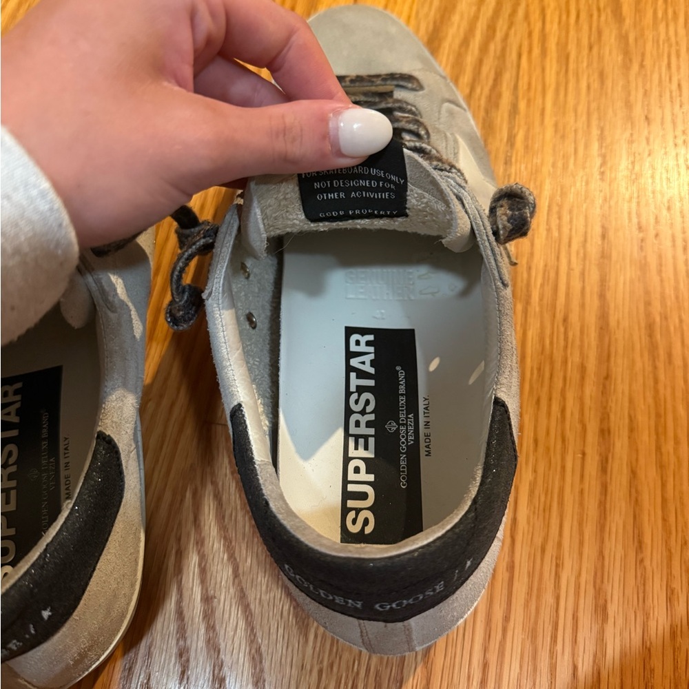 Golden Goose Gray and Black Sneakers with Suede Finish - Picture 5 of 9